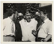 Moe Howard Personally Owned 10 x 8 Glossy Photo From the 1933 Film Turn Back the Clock Featuring Moe, Larry & Curly as Wedding Singers -- Very Good Condition
